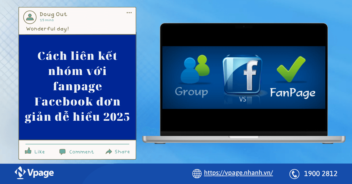 liên kết nhóm với fanpage Facebook